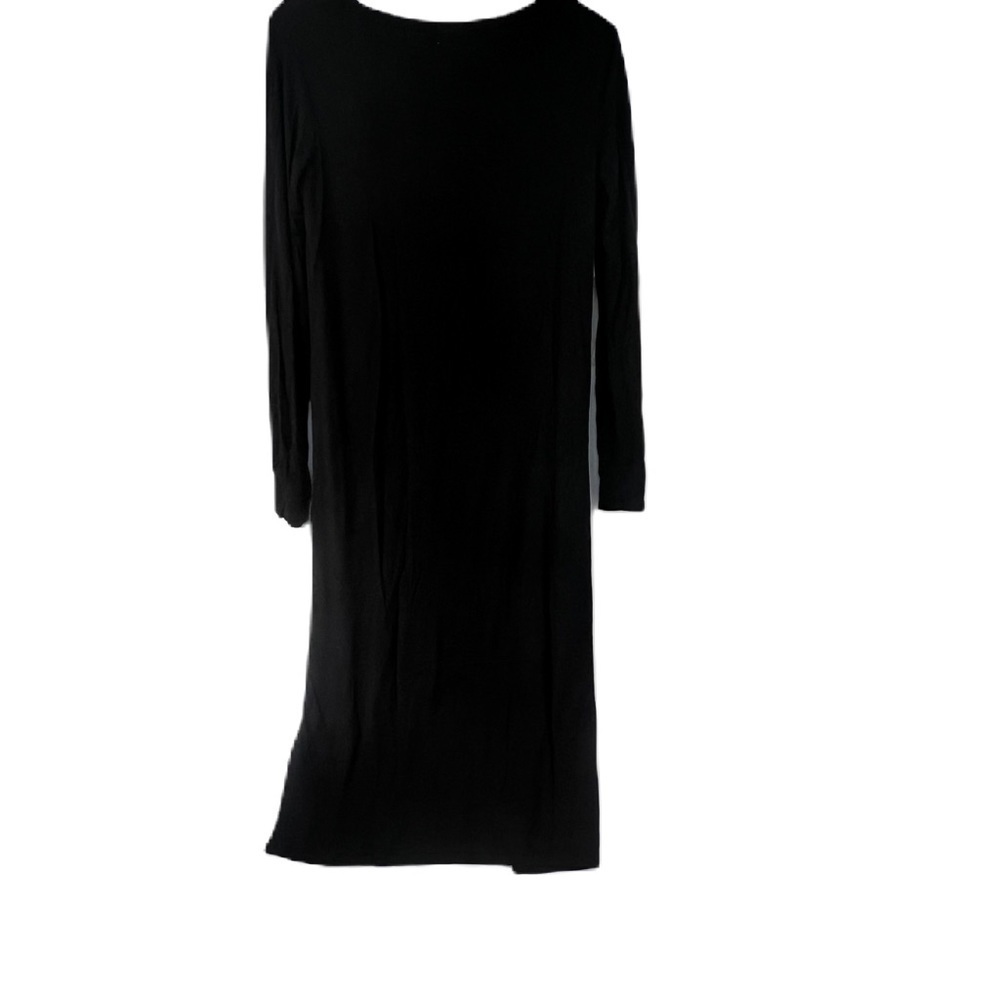 Connaitre by Taste Woman's Black Lightweight Longsleeve Cotton Midi Soft Dress S